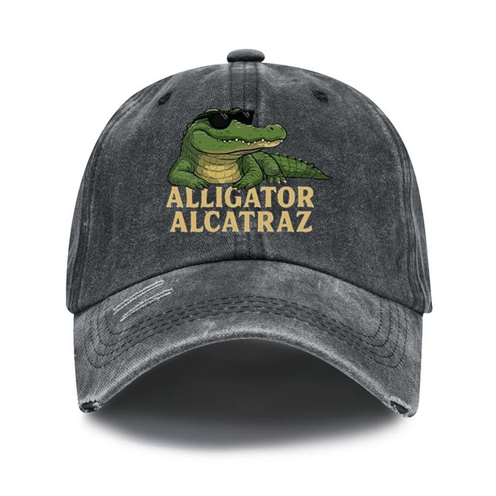 Washed Cotton Baseball Cap Breathable Alligator Dad Hat Comfortable Fashion Golf Hat Adjustable for Outdoor Sports