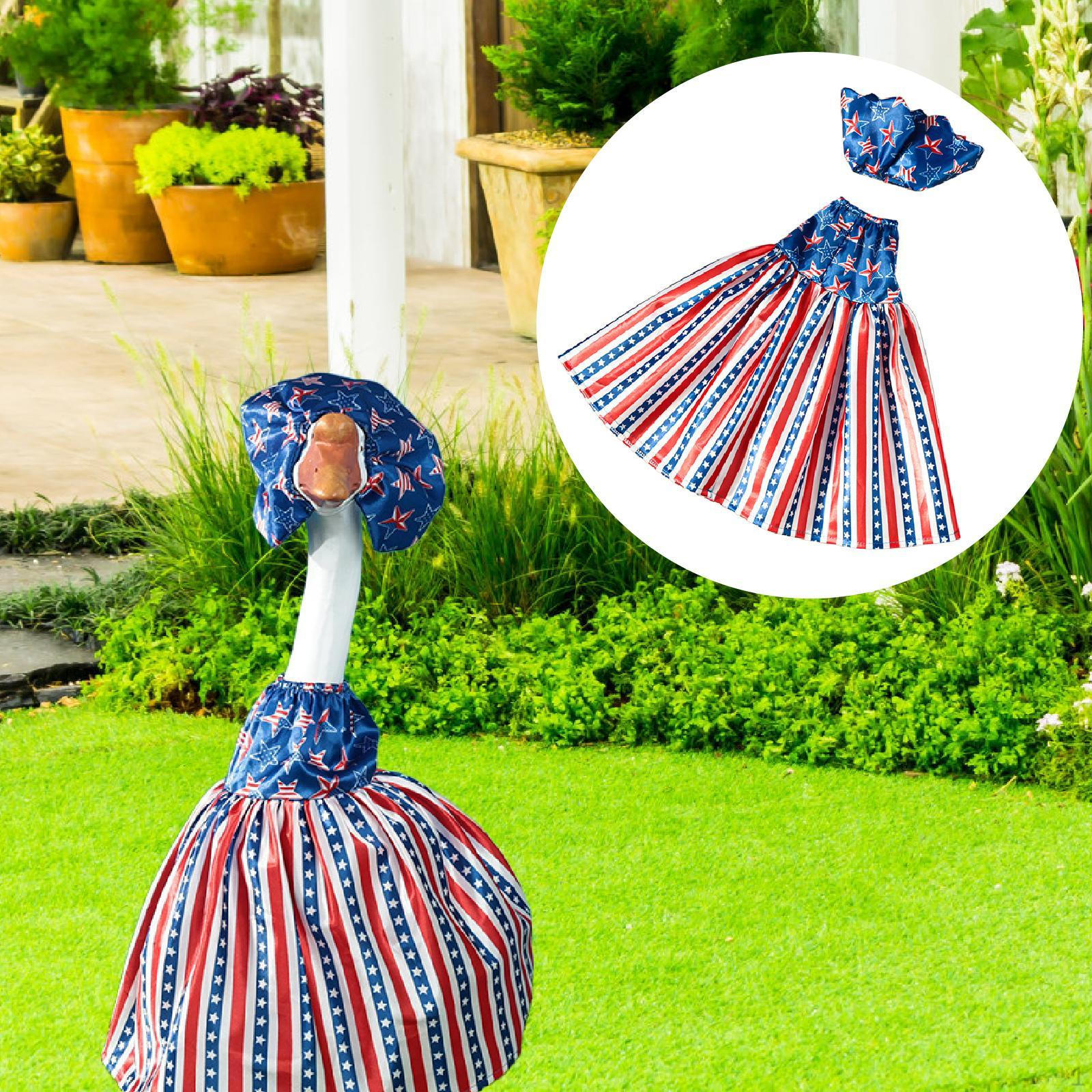 

4 июля наряд гуся одежда украшение для вечеринки патриотический сад декор двор статуя костюм для M_Vertical Strip