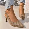 Modna Marka Projektant Wysokie Obcasy Sandały Kobiety 2024 Lato Szpiczasty Nosek Paski na Kostce Czółenka Kobieta Duży Rozmiar Cienkie Obcasy Buty na Imprezę