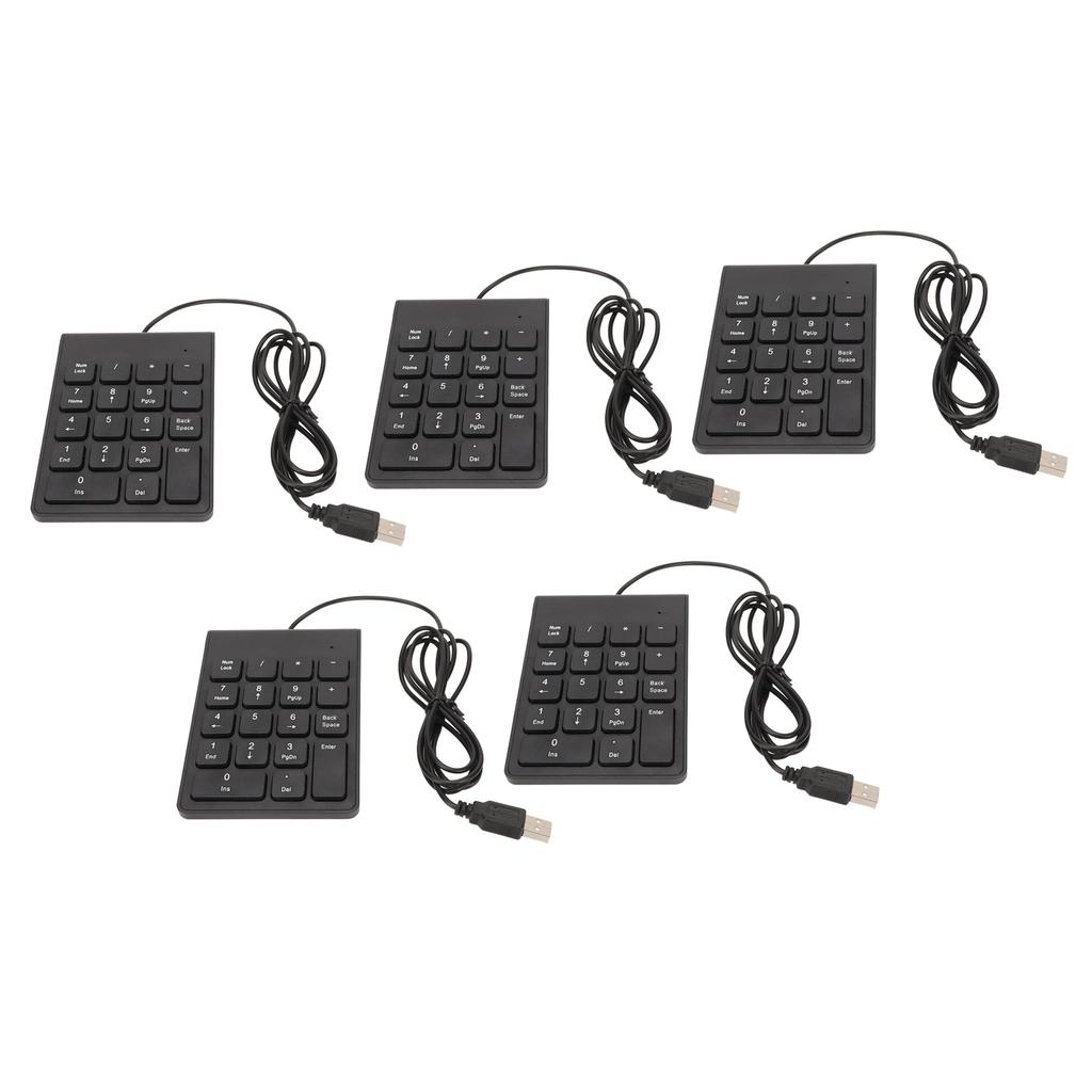 Wired Number Pad 18 Keys Ergonomic USB Plug and Play Quiet Typing Mini Numeric Keypad for PC Laptop