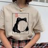Sommer Neuankunft Unbeeindruckter Frosch Druck Unisex Ästhetisches T-Shirt Japanischer Harajuku Stil Vintage T-Shirts Unisex Damen Mürrische Oberteile
