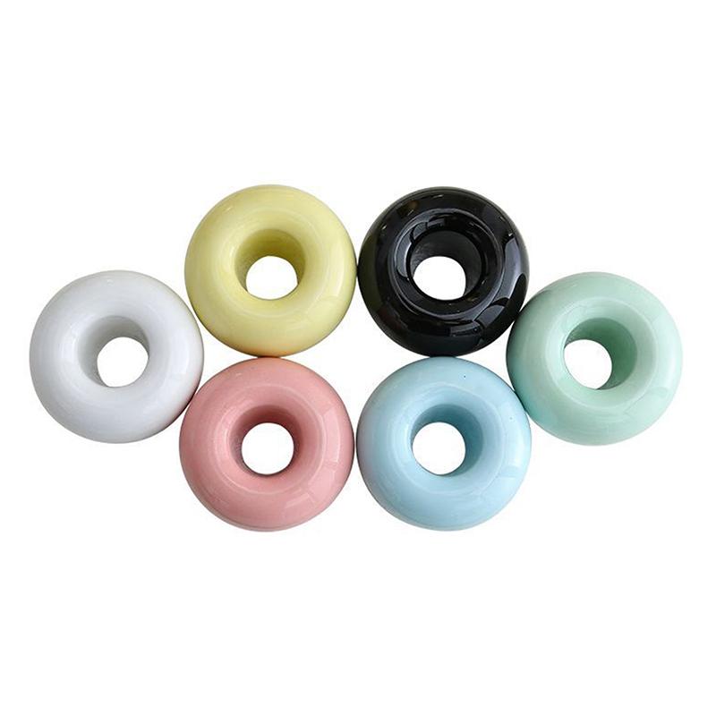 Ceramic Toothbrush Holder Home Multifunctional Mini Donuts Toothbrush Base Frame Storage Rack Bathroom Shower Tooth Brush Stand