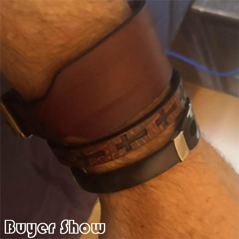 Punk Men Leather Bracelet Detachable Magnet Buckle Bangle Hiphop Feather Braclet Gifts For Him Leisure Pulseria Accessoris Joias