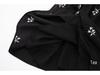Spring 2025 Women's Black Floral Embroidered Poplin Dress (European & American Style)