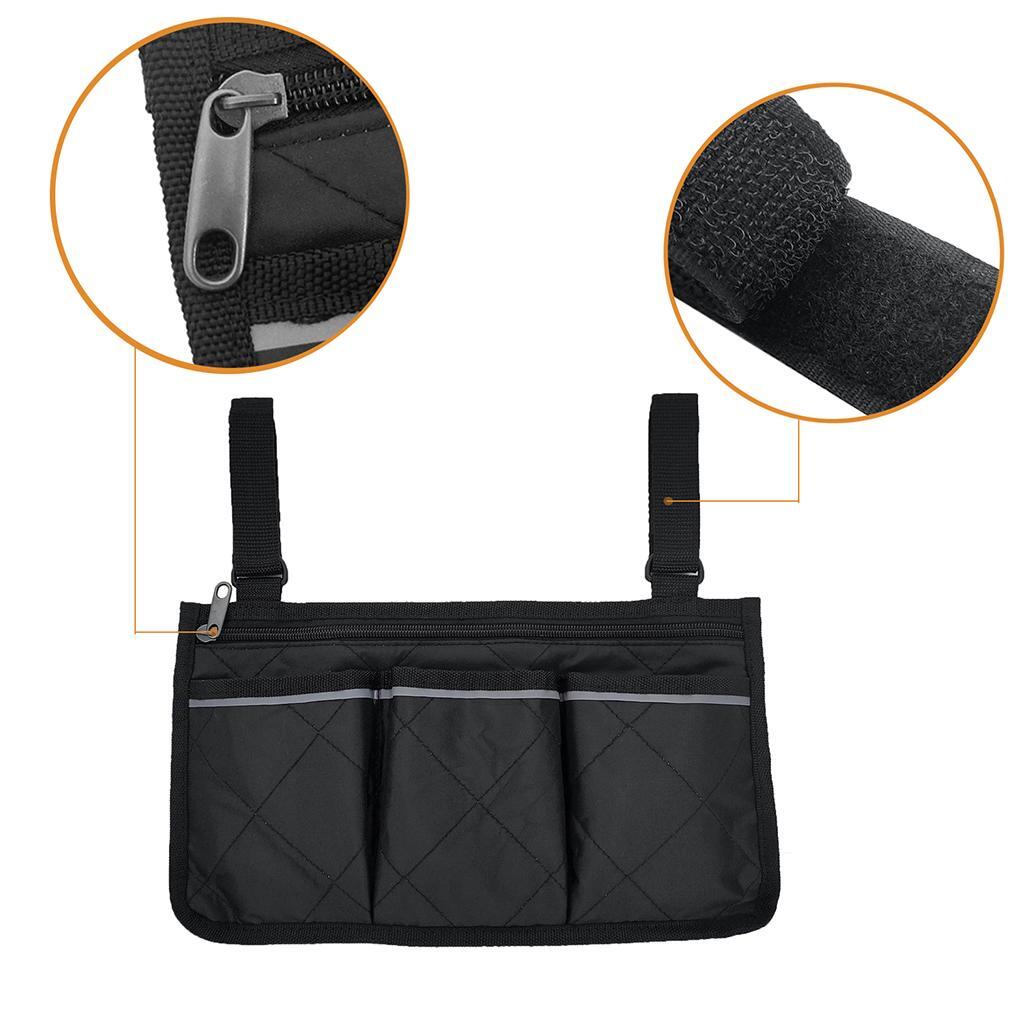 Waterproof Wheelchair Side Armrest Pouch Bag For Cup Pill Box Accessories