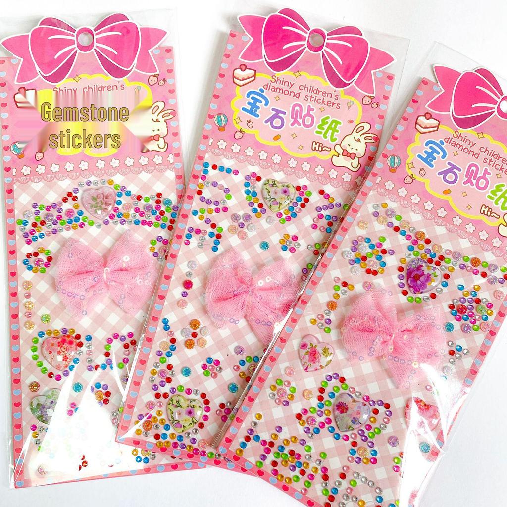 Princess Lace Dress Acrylic Rhinestone Stickers - DIY Cartoon Handmade Decoration for Kids