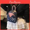 Checkered Mini Cute Cartoon Pattern Backpack For Girl