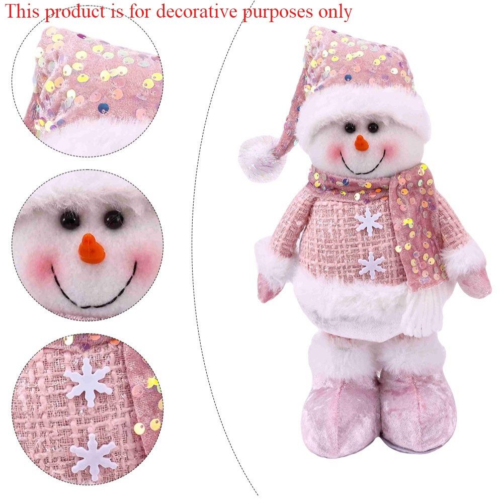 1pc/3pcChristmas Standing Telescopic Old Man Elk Doll Desktop Decoration Pink Snowman Figurine Holiday Decoration