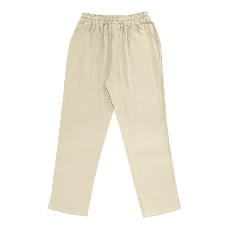 2024 TEMU Men's Breathable Cotton Linen Summer Loose Casual Long Pants