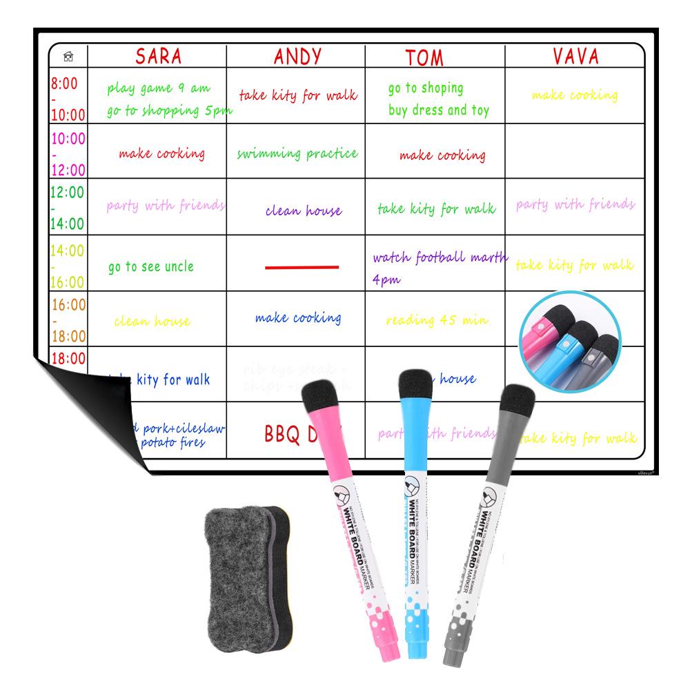 A3 Magnetic Erasable Monthly & Weekly Planner Whiteboard Set for Refrigerator