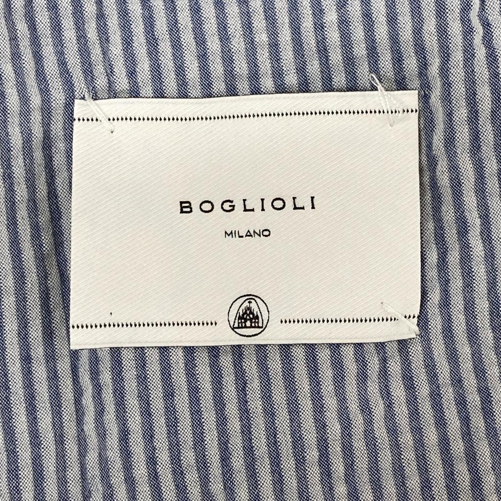 BOGLIOLI M1402I Cotton Striped Seersucker Jacket Jacket 46 Blue X whiteUsed