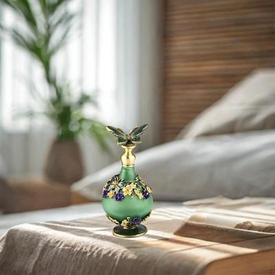 23ml Perfume Bottle Flower Painting Empty Multiuse Refillable Mini Glass Spray