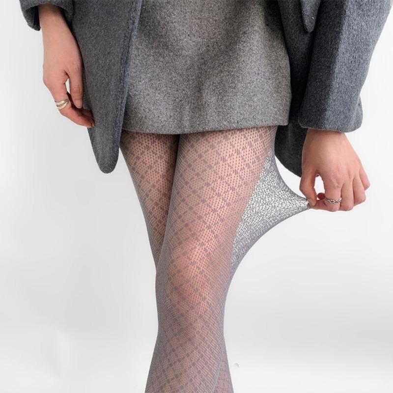Ladies Rhombus Plaid Pantyhose Retro Women Sexy Nylon Mesh Tights Gothic Lolita Fishnet Body Stockings Japanese Korean Style