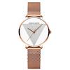 RORIOS Watch Women's Wristwatch with Triangle Sparkle Dial, Popular, Unique, Stylish, Cute Quartz Watch In Rose Gold with Mesh Band, Perfect for