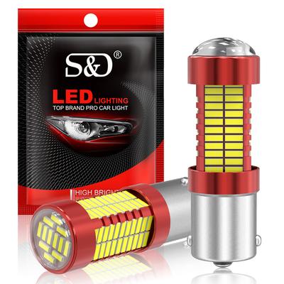 2 Stück 1156 BA15S BAU15S 1157 BAY15D P21W P21/5W PY21W 108SMD 4014 Auto LED Blinker Brems-Rücklicht Auto Rückfahrbirnen Weiß Rot Gelb
