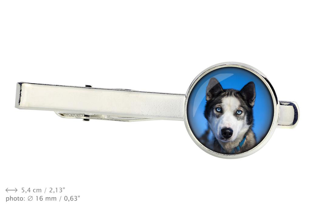 Siberian Husky, Chukcha - cufflinks and tie with your photo, a suit decoration, men's jewelry from the Art-Dog brand.