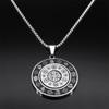 Buddhismus Chinesisches Tierkreiszeichen Lotus Drehbar Halskette für Männer Frauen Edelstahl Neun Paläste Bagua Amulett Kette Schmuck NZZZ172