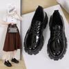 Lace-up Small Leather Shoes Women's New 2025 Spring British Style Student Retro Platform Single Shoes Small Muffin Shoes Women