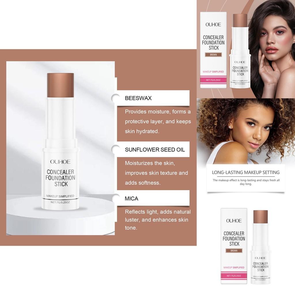 Ouhoe Brown Concealer Foundation Stick Lightweight Hydrating Radiant Natural Finish