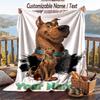Custom Text Flannel Throw Blanket, Lightweight Cozy Bed Sofa BlanketScooby-Doo