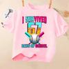 Dripping Chocolate Donut Style Number 67 Print Kids Short Sleeve T Shirt Soft Polyester Crew Neck Boys Girls Trendy Casual Summer T
