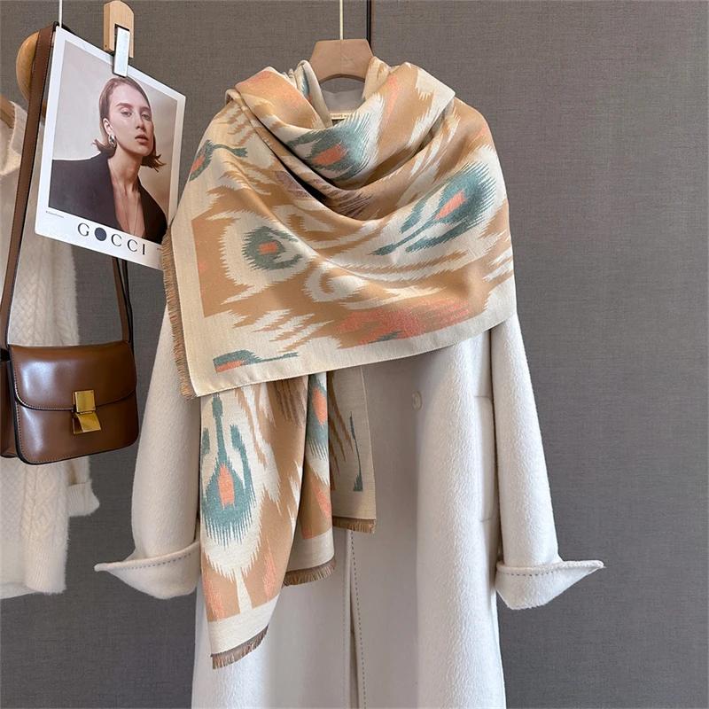 New Winter Scarf For Women Long Warm Cashmere Scarves Hijab Solid Lady Shawl Wrap Female Pashmina Bandana Head Scarfs