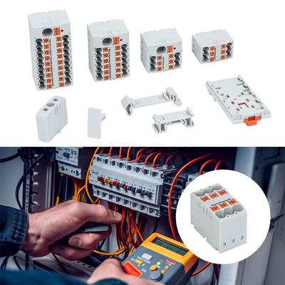 PTFIX 2.5mm² Block Connector Multiple In Multiple Out Wire Electrical Connectors Mount On Din Rail