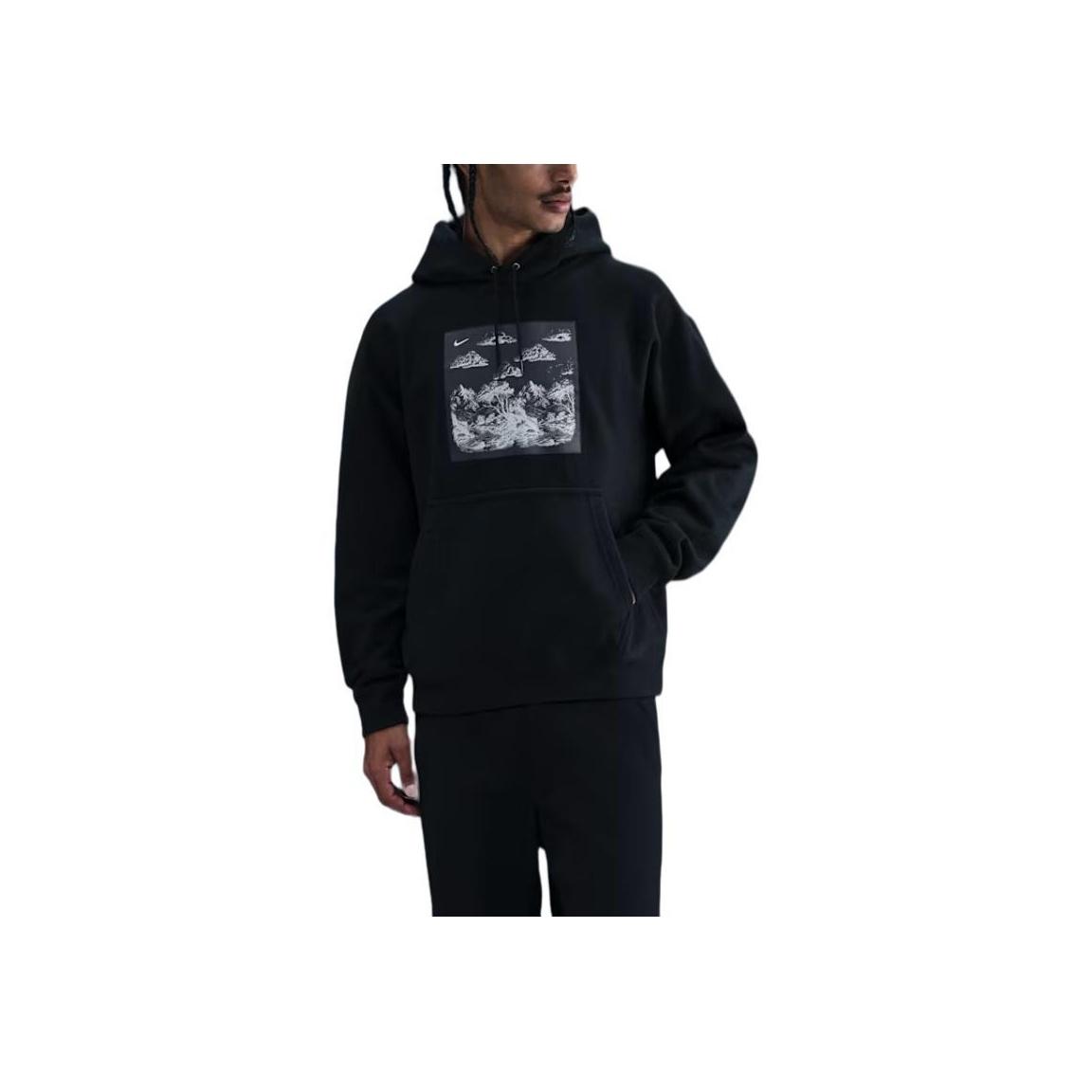 

Nike Solo Swoosh Hooded Printed Loose Long Sleeve Sweatshirt Men sweatshirt HV4114-010 S