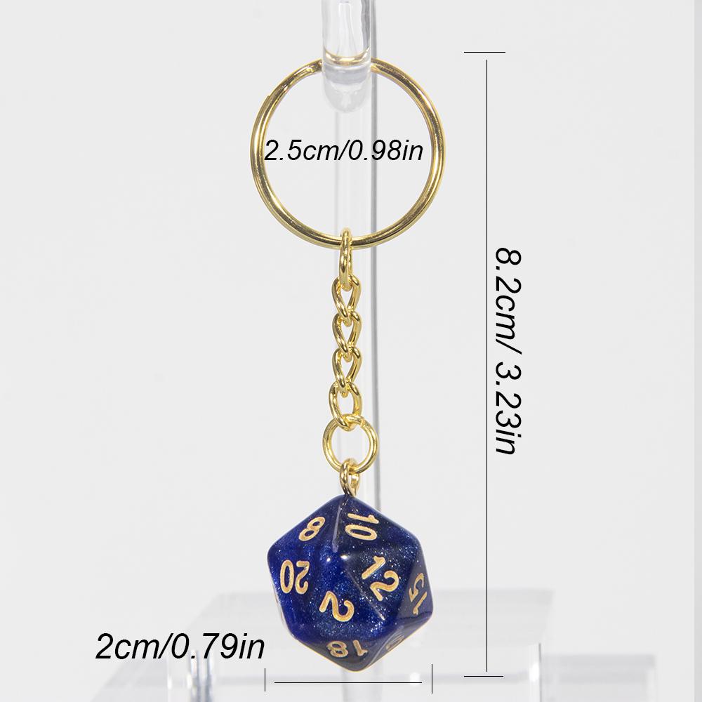 Galaxy D20 Dice Keychain Fashion Keyring Ornament Key Chain Pendant Men Kids Toys Gifts