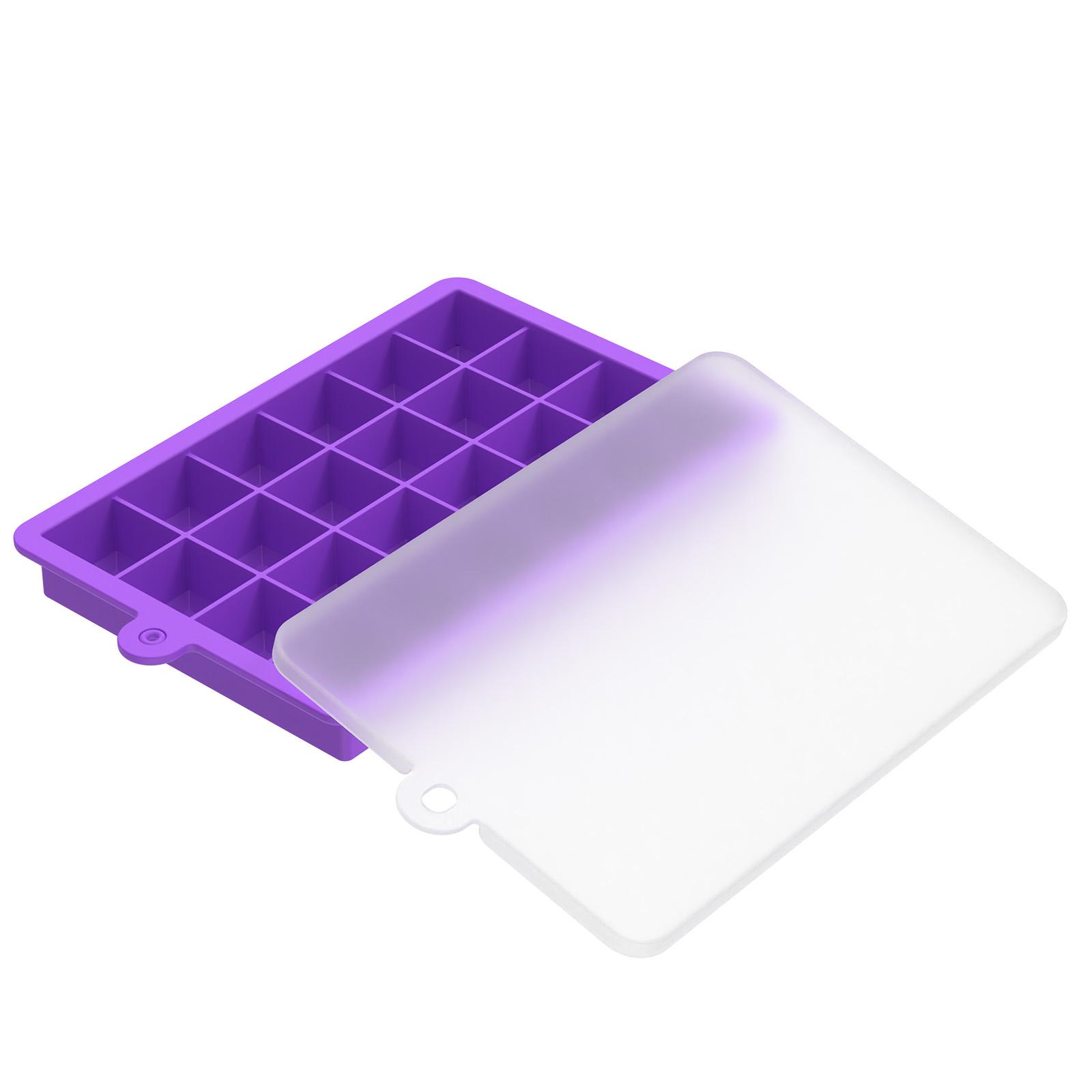 Silicone Ice Cube Tray with Lid Easy Release Ice Mold Big Square Ice Maker for Cocktails Party Drinks Puree Cheese Jelly Mold