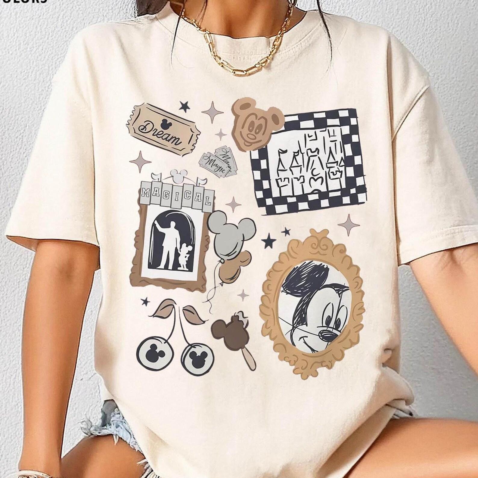Comfort Colors Vintage Mickey Mouse Checkered Shirt, Retro Coquette Bow Disney Castle Tee, Walt Disney World & Disneyland Trip Shirts 2026 3XL