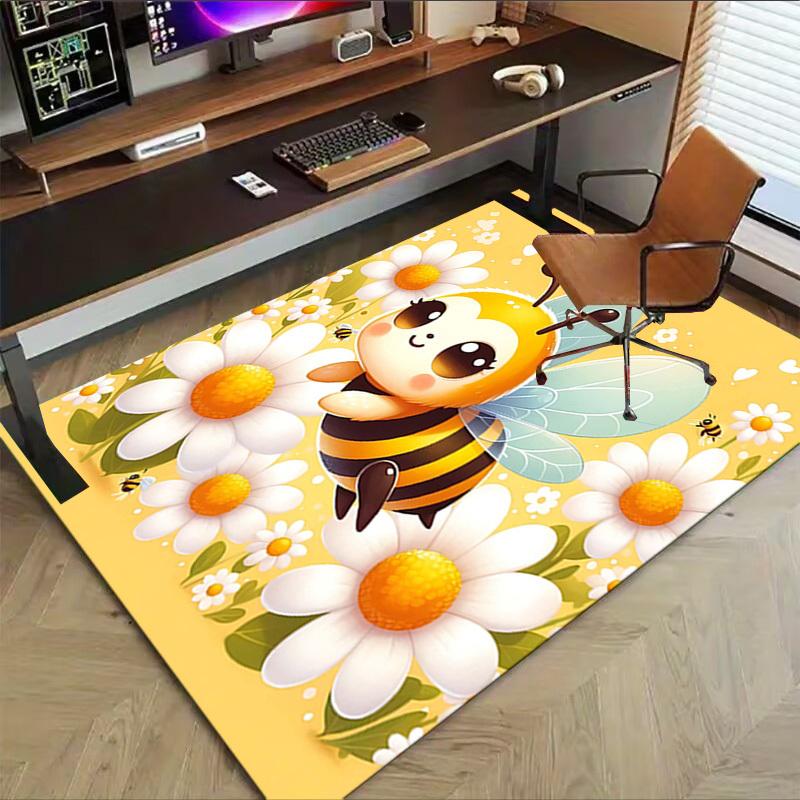 1PC Bee Flowers Extra Large Non Slip Floor carpet, Office, family, bedroom, Studio   Large Area Rug Indoor Rugs, , Vibrant Colors