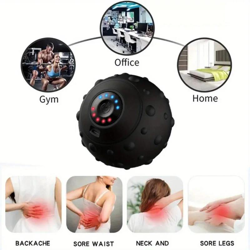 Sportmassageball für Schultern und Nacken, Körpermuskelentspannung, Sohlen-, Rücken- und Fußmassage, wiederaufladbarer Faszienball, elektrischer Yogaball