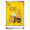 Vintage Bee Kind Funny Poster Honeybee Happy Retro Metal Sign Home Outdoor Wall BeeKeeper Slogans Art Tin Plate Decoration