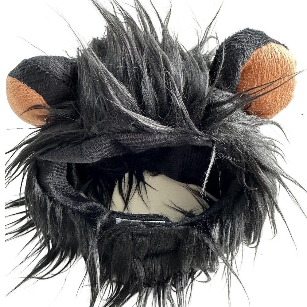 Pet Accessories Soft Lion Mane Wig Cap Hat Breathable Fluffy Dog Cat Wig Hat Funny Creative Pet Costume Cosplay