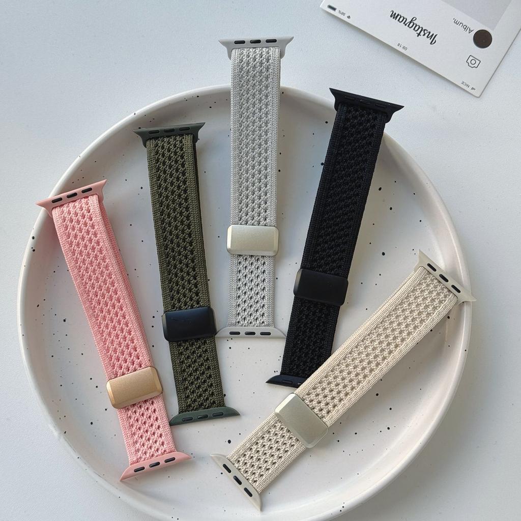 Watch Strap for Apple Watch 10 Ultra-Double Loop Woven Breathable Nylon Watch Band Magnetic Buckle for iWatch 10/9/8/7/6/5/4/3/2/1/SE/Ultra2 49mm 45mm