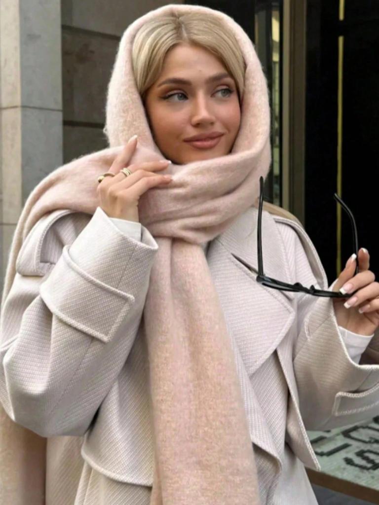 Winterschal für Damen Warm Einfarbig Pashmina Decke Wickeltuch Weiblich Dick Weich Bufanda Große Quaste Schal Lang Poncho Echarpe