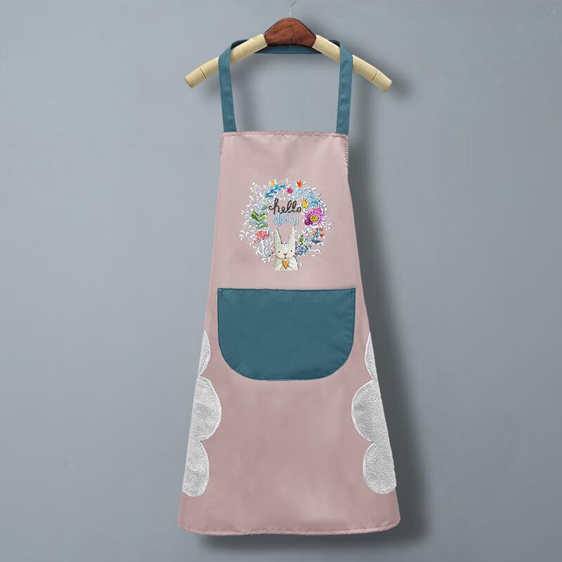 Waterproof Oil-Proof Kitchen Apron with Hand Wiping Towel