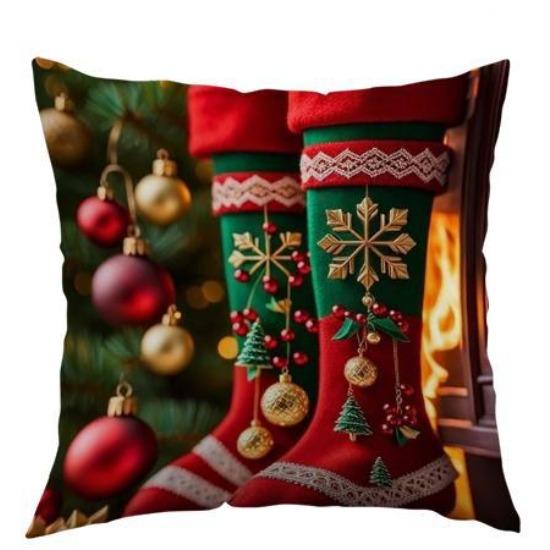 Cartoon Weihnachtsmann Polyester Kissenbezug Weihnachten Sofa Kissenbezug Zuhause Feiertag Bedruckter Kissenbezug