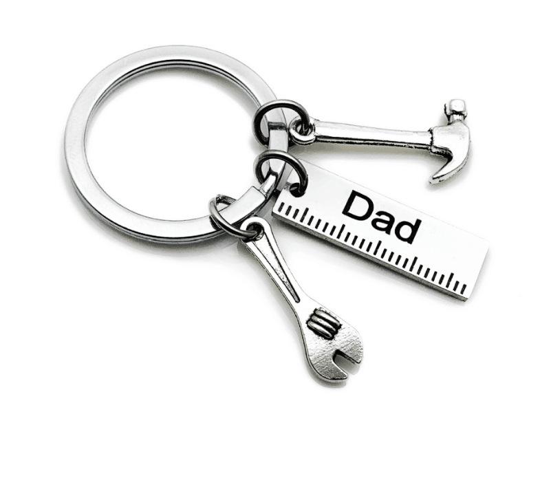Dad Letters Keychains Creative Hammer Screwdriver Wrench Keyring Handbag Decor Tassel Hanging Pendant Father's Day Gifts