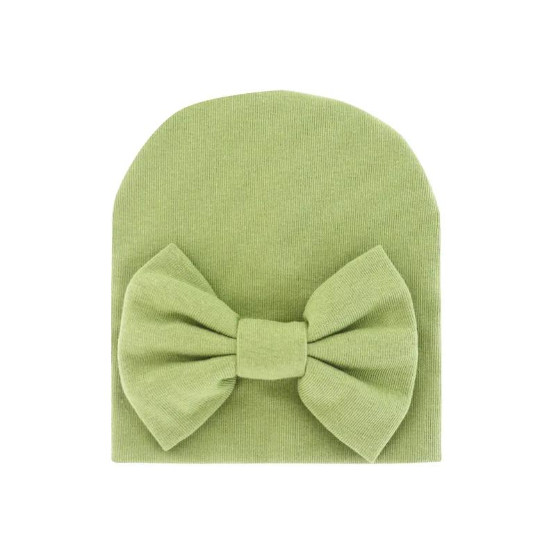 Cotton Solid Bowknot Beanie Newborn Baby Girl Knot Gorras Hat Bebe Bow Bonnet Warm Hat Double Layer Infant Cute Bow-tie Skullcap