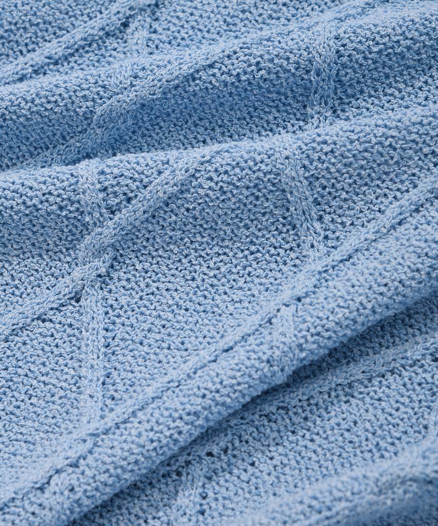 FALLETT Story Logo Argyle Summer Knit Sky Blue