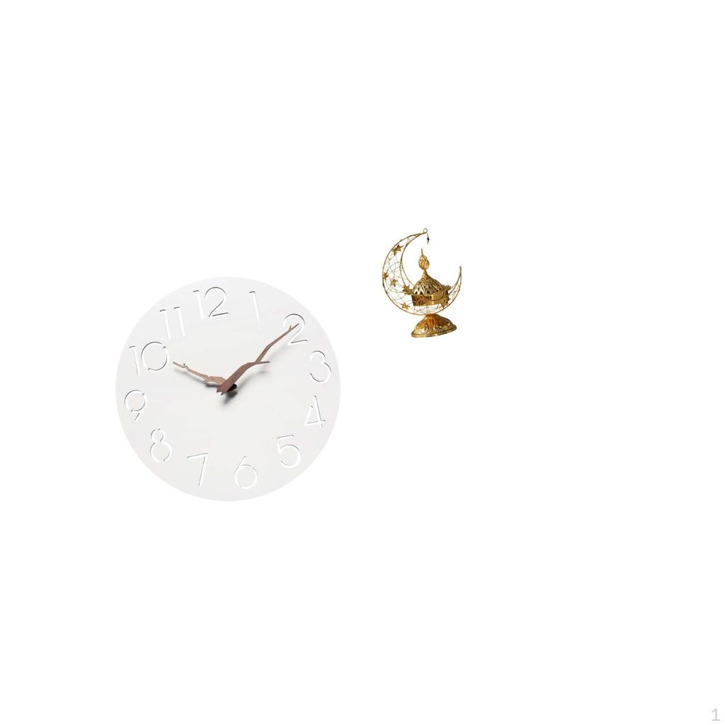 Silent Decorative Wall Clock And Antique Arabic Burner for Home Kitchen Office Study Room Living