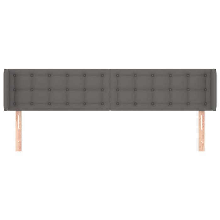 Exclusive House - Headboard with Ears Grey 183x16x78/88 Cm Faux Leather