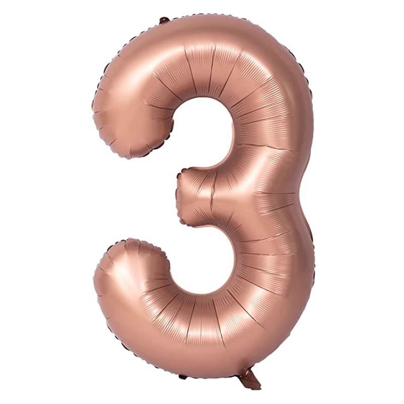 40 Inch Beige Cream Caramel Chocolate Color Retro Number Balloon 123456789 for Baby Shower Birthday Party Wedding Decoration