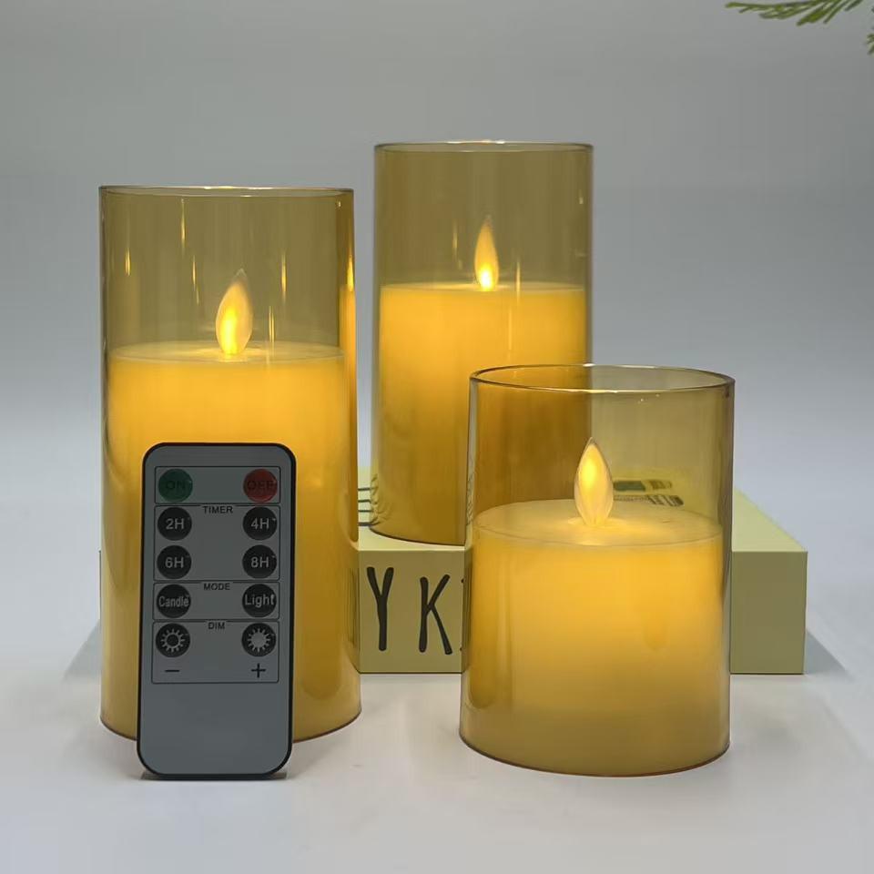 LED Acrylic Candle Light with Remote Control for Romantic Atmosphere and Birthday Party Decoration