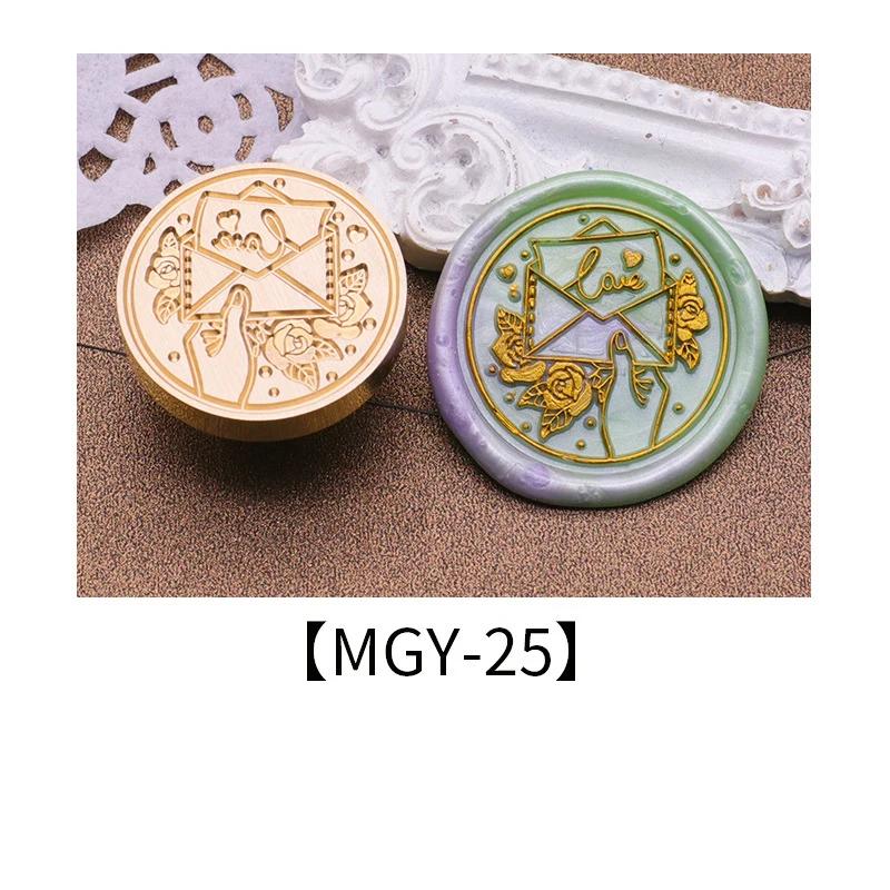 Wax Seal Stamp Heads Rose Pattern for Wedding Invitation Envelope Scrapbooking Flower Stamp for Card Making Craft Decoration