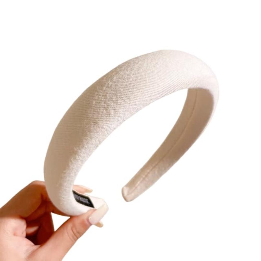 Ivory Cream Headband for Women, Soft Fabric Hairband with Elegant Minimalist Design