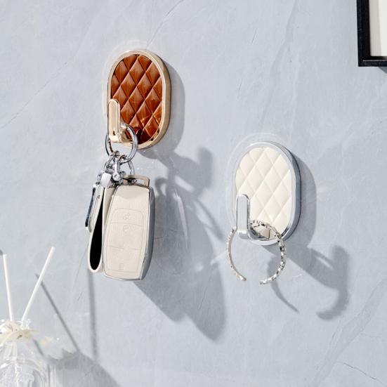 Adhesive Bathroom Hooks Waterproof Rhombus Design Hook Wall Mounted Hanger Hooks