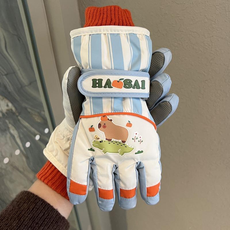 

Детские лыжные перчатки зимние теплые бархатные толстые хлопковые морозостойкие для мальчиков и девочек водонепроницаемые для улицы для студентов для игр в снегу морозостойкие One size синий